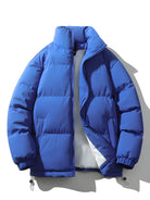 Puffer Jacket - Men's Warm Padded Oversized Jacket for Winter-Men's Puffer Jacket-Chaps of London-Blue-S-Chaps of London