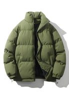 Puffer Jacket - Men's Warm Padded Oversized Jacket for Winter-Men's Puffer Jacket-Chaps of London-Green-S-Chaps of London