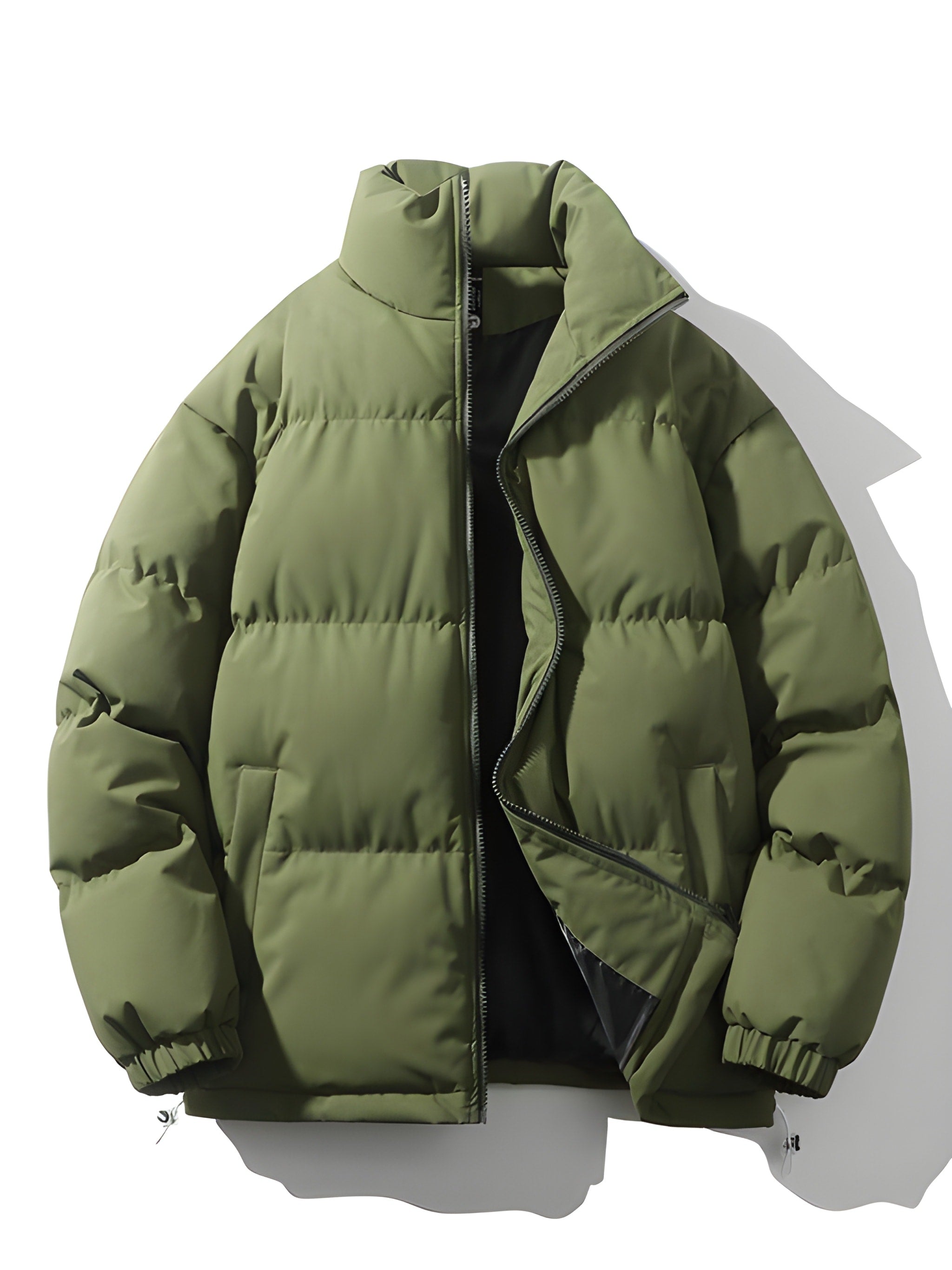 Puffer Jacket - Men's Warm Padded Oversized Jacket for Winter-Men's Puffer Jacket-Chaps of London-Green-S-Chaps of London