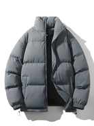 Puffer Jacket - Men's Warm Padded Oversized Jacket for Winter-Men's Puffer Jacket-Chaps of London-Grey-S-Chaps of London