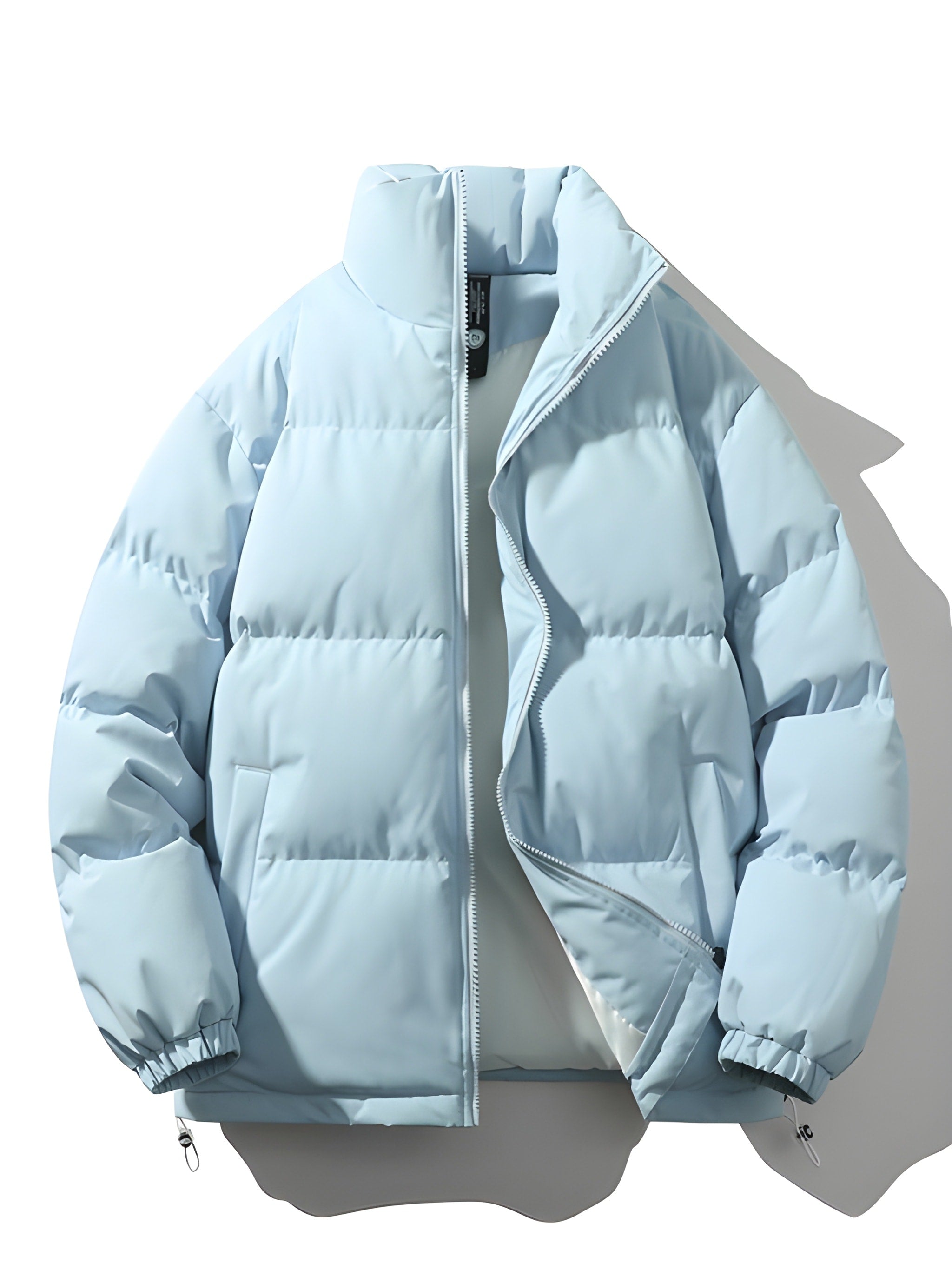 Puffer Jacket - Men's Warm Padded Oversized Jacket for Winter-Men's Puffer Jacket-Chaps of London-Light Blue-S-Chaps of London