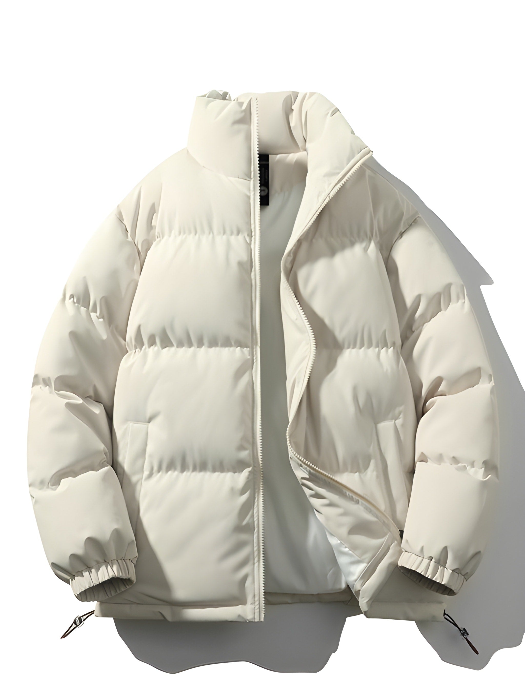Puffer Jacket - Men's Warm Padded Oversized Jacket for Winter-Men's Puffer Jacket-Chaps of London-White-S-Chaps of London