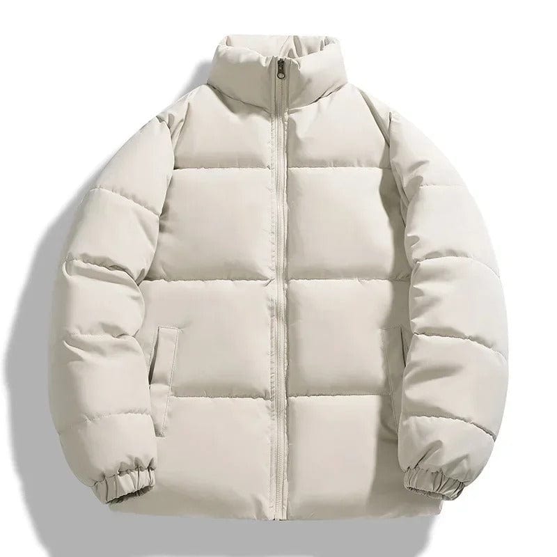 Puffer Jacket - Men's Warm Padded Winter Down Jacket-Chaps of London-Beige-M-Chaps of London