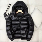 Puffer Jacket | Short | Hooded | Men's Shiny Puffer Jacket | Men's Winter Jacket-Chaps of London-Black-M-Chaps of London