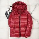 Puffer Jacket | Short | Hooded | Men's Shiny Puffer Jacket | Men's Winter Jacket-Chaps of London-Red-M-Chaps of London