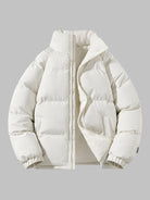 Puffer Jacket | Warm | Fleece Lined | Winter Jacket | Men's Padded Jacket-Chaps of London-Beige-M-Chaps of London