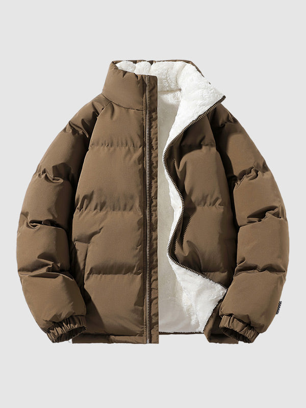 Puffer Jacket | Warm | Fleece Lined | Winter Jacket | Men's Padded Jacket-Chaps of London-Brown-M-Chaps of London