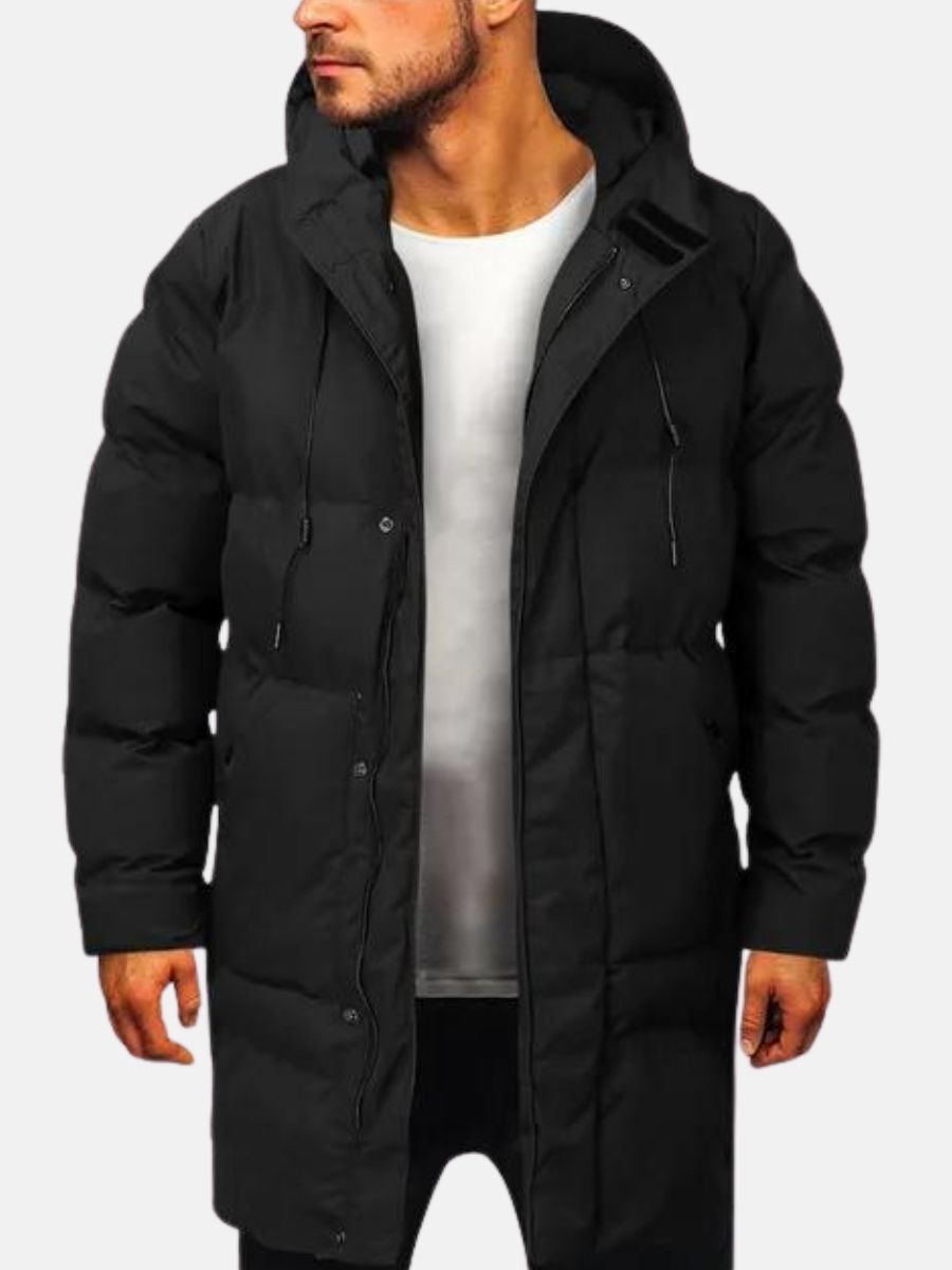 Puffer Jacket - Warm - Hooded - Winter Parka - Men's Winter Jacket-Men Jackets-Chaps of London-Black-L-Chaps of London