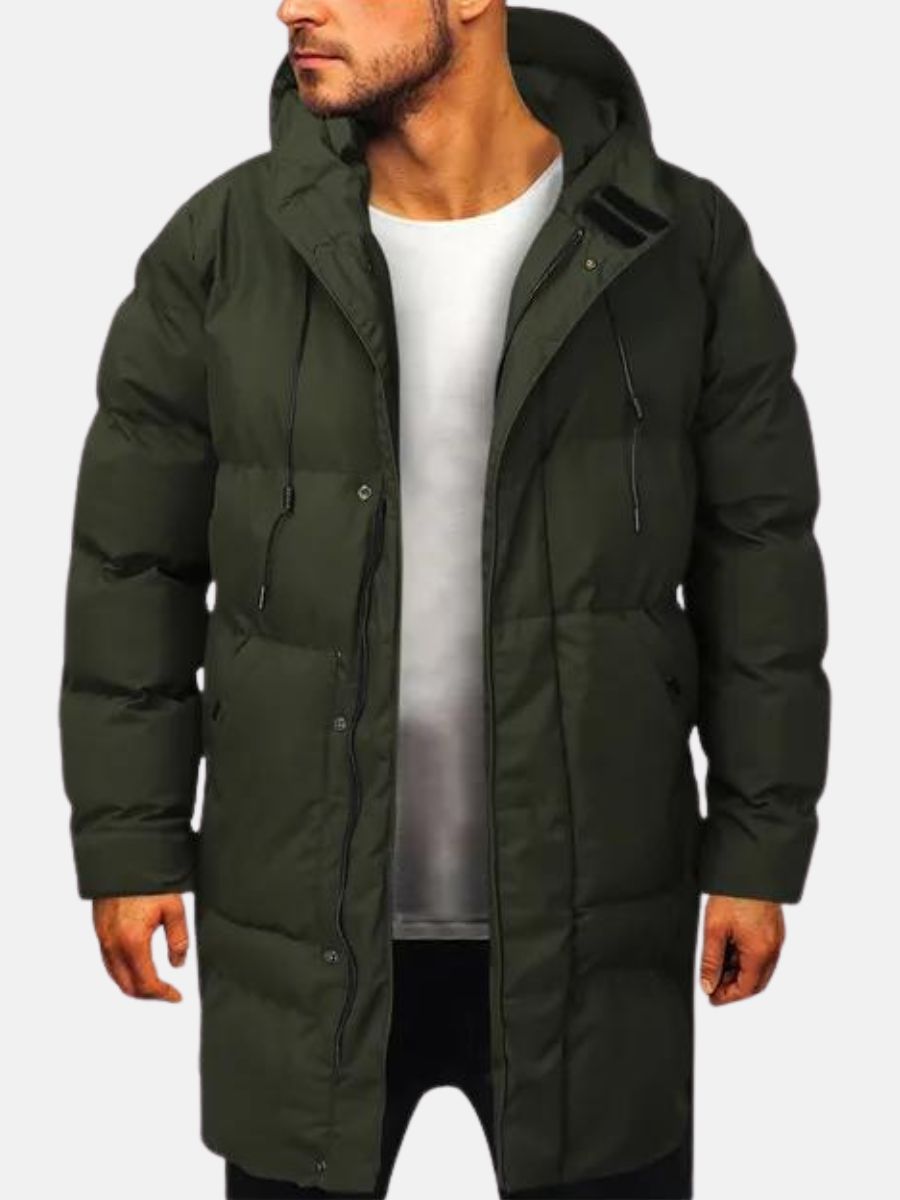 Puffer Jacket - Warm - Hooded - Winter Parka - Men's Winter Jacket-Men Jackets-Chaps of London-Dark Green-L-Chaps of London