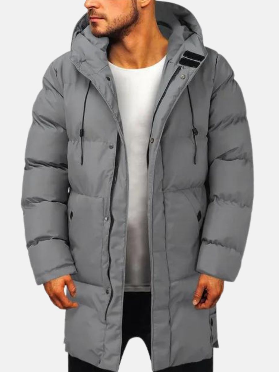 Puffer Jacket - Warm - Hooded - Winter Parka - Men's Winter Jacket-Men Jackets-Chaps of London-Gray-L-Chaps of London