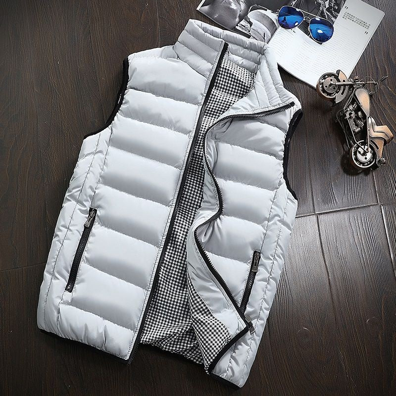 Puffer Vest - Men's Zip-Up Winter Bodywarmer Winter Gilet-Chaps of London-Light Grey-s-Chaps of London