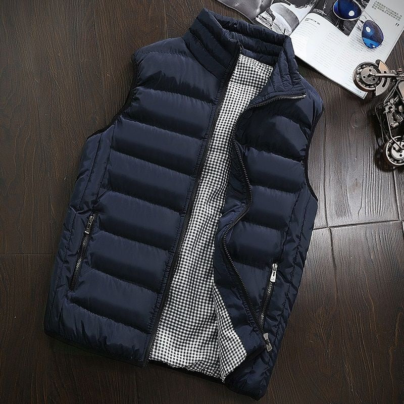 Puffer Vest - Men's Zip-Up Winter Bodywarmer Winter Gilet-Chaps of London-Navy Blue-s-Chaps of London
