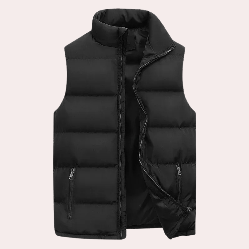 Puffer Vest - Sleeveless - Zip-Up - Body Warmer - Men's Gilet-Men Winter Jacket-Chaps of London-Black-S-Chaps of London