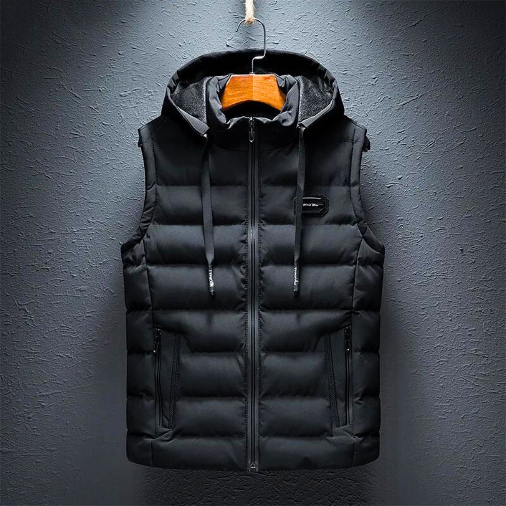 Puffer Vest | Zip-Up | Hooded | Bodywarmer | Men's Puffer Gilet-Chaps of London-Black-XS-Chaps of London