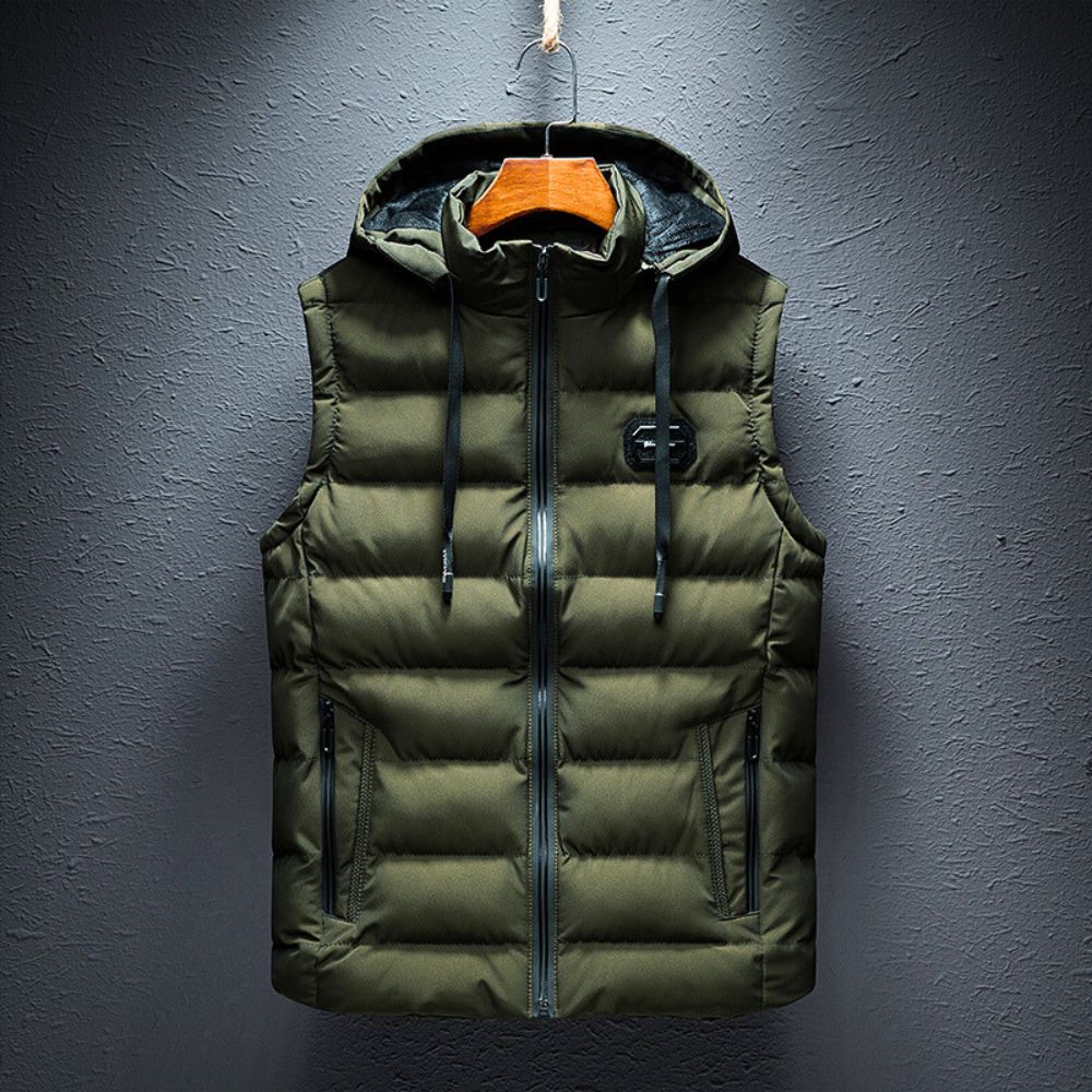 Puffer Vest | Zip-Up | Hooded | Bodywarmer | Men's Puffer Gilet-Chaps of London-Green-XS-Chaps of London