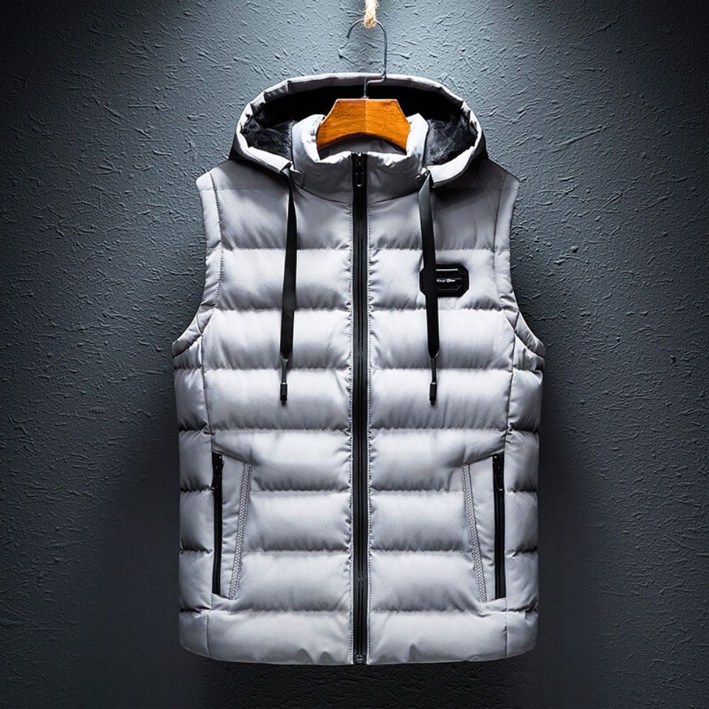 Puffer Vest | Zip-Up | Hooded | Bodywarmer | Men's Puffer Gilet-Chaps of London-White-XS-Chaps of London
