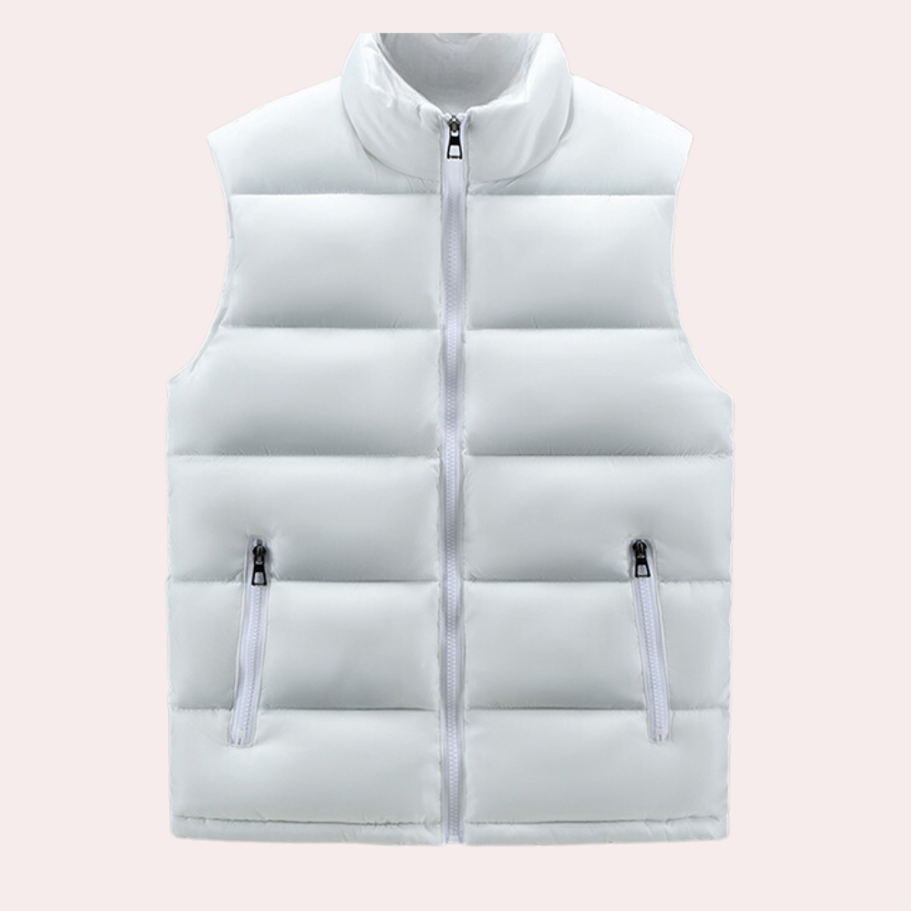 Puffer Vest | Zip-Up | Sleeveless | Padded Gilet | Men's Gilet-Chaps of London-White-S-Chaps of London