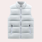 Puffer Vest | Zip-Up | Sleeveless | Padded Gilet | Men's Gilet-Chaps of London-White-S-Chaps of London