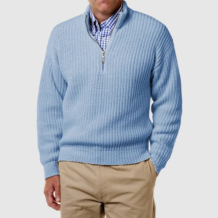 Quarter Zip Jumper | Casual | Long Sleeve | Knitted Jumper | Men's Half Zip Sweater-Strickwaren-Chaps Herrenmode-Chaps of London