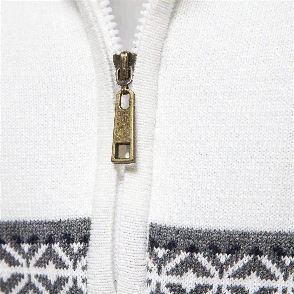 Quarter Zip Jumper - High Neck - Pullover - Knitted Sweater - Men's Half Zip Jumper-Chaps of London-Chaps of London
