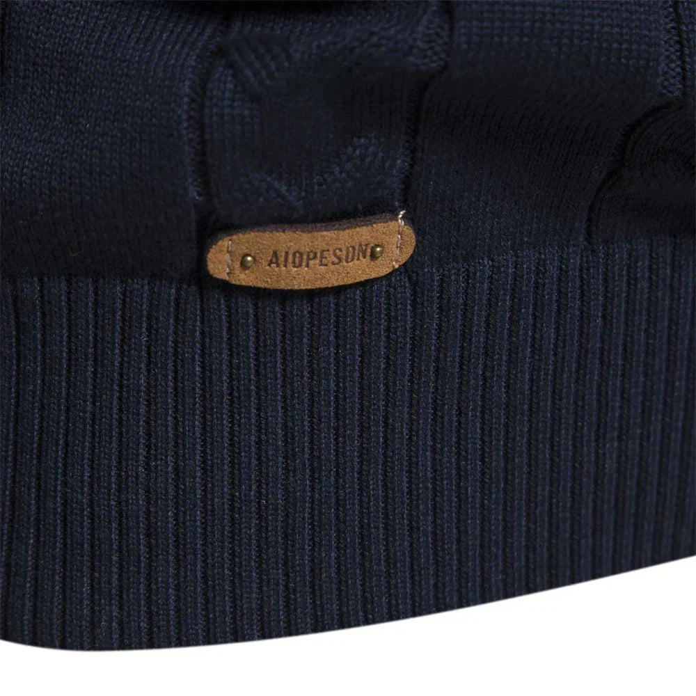 Quarter Zip Jumper - High Neck - Pullover - Knitted Sweater - Men's Half Zip Jumper-Chaps of London-Chaps of London