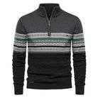 Quarter Zip Jumper - High Neck - Pullover - Knitted Sweater - Men's Half Zip Jumper-Chaps of London-Dark Gray-S-Chaps of London