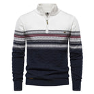Quarter Zip Jumper - High Neck - Pullover - Knitted Sweater - Men's Half Zip Jumper-Chaps of London-White-S-Chaps of London