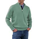 Quarter Zip Jumper | Knitted | Long Sleeve | Half Zip Jumper | Men's Quarter Zip Sweaters-Chaps of London-Green-M-Chaps of London