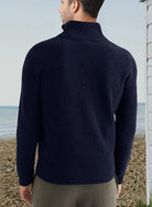 Quarter Zip Jumper | Knitted | Rib Knit | Polo Sweater | Men's Half Zip Jumper-Sweater-Chaps of London-Chaps of London