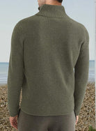 Quarter Zip Jumper | Knitted | Rib Knit | Polo Sweater | Men's Half Zip Jumper-Sweater-Chaps of London-Chaps of London