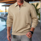 Quarter Zip Jumper | Long Sleeve | Pullover | Polo Sweater | Men's Half Zip Jumper-Chaps of London-Chaps of London