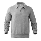 Quarter Zip Jumper | Long Sleeve | Pullover | Polo Sweater | Men's Half Zip Jumper-Chaps of London-Grey-S-Chaps of London