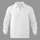 Quarter Zip Jumper | Long Sleeve | Pullover | Polo Sweater | Men's Half Zip Jumper-Chaps of London-White-S-Chaps of London
