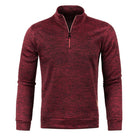 Quarter Zip Sweatshirt | Long Sleeve | High Neck | Half Zip Pullover | Men's Quarter Zip Sweaters-Chaps of London-Red-S-Chaps of London