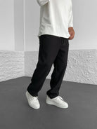 Ribbed Pants - Men's Loose Fit Drawstirng Stretch Baggy Pants-Chaps of London-Chaps of London