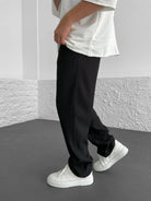 Ribbed Pants - Men's Loose Fit Drawstirng Stretch Baggy Pants-Chaps of London-Chaps of London