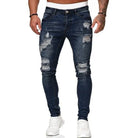 Ripped Jeans | Slim Fit | Washed | Skinny Jeans | Men's Jeans-Men's long pants-Chaps of London-Blue-S-Chaps of London