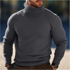 Roll Neck Jumper - Long Sleeve - Turtleneck - Knitted Sweater - Men's Jumper-Turtleneck Sweater-Chaps of London-Gray-S-Chaps of London