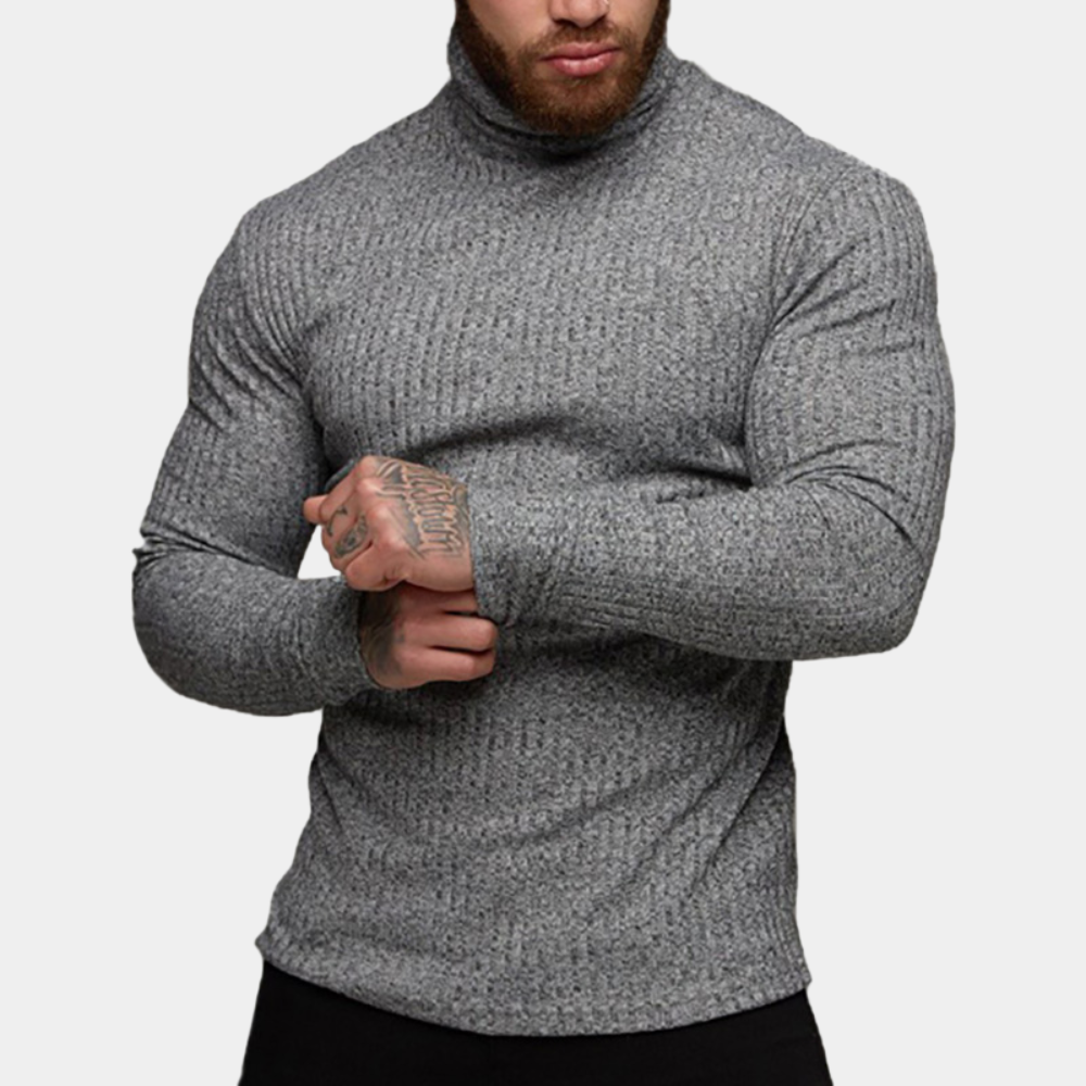 Roll Neck Jumper - Men's Slim Fit Long Sleeve Turtleneck Sweater-Chaps of London-Chaps of London