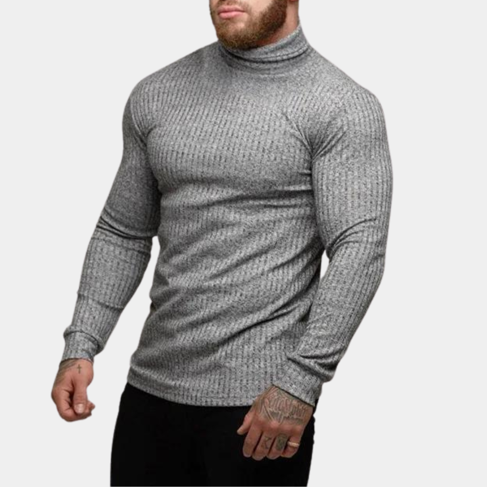 Roll Neck Jumper - Men's Slim Fit Long Sleeve Turtleneck Sweater-Chaps of London-Chaps of London