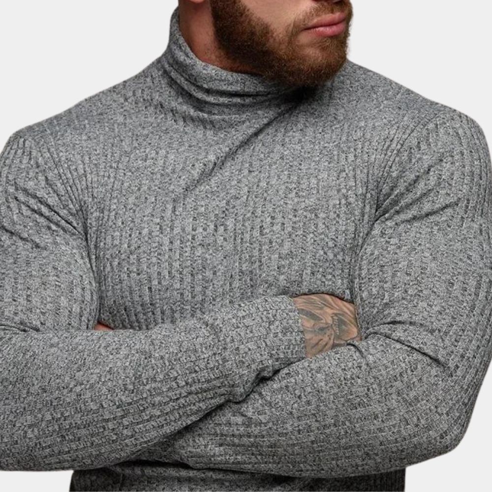 Roll Neck Jumper - Men's Slim Fit Long Sleeve Turtleneck Sweater-Chaps of London-Chaps of London