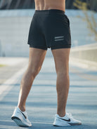 Running Shorts - 2-in-1 - Quick Dry - Gym Shorts - Men's Shorts-Sportbroek man-Chaps of London-Black-XS-Chaps of London