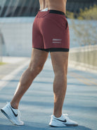 Running Shorts - 2-in-1 - Quick Dry - Gym Shorts - Men's Shorts-Sportbroek man-Chaps of London-Earth Red-XS-Chaps of London