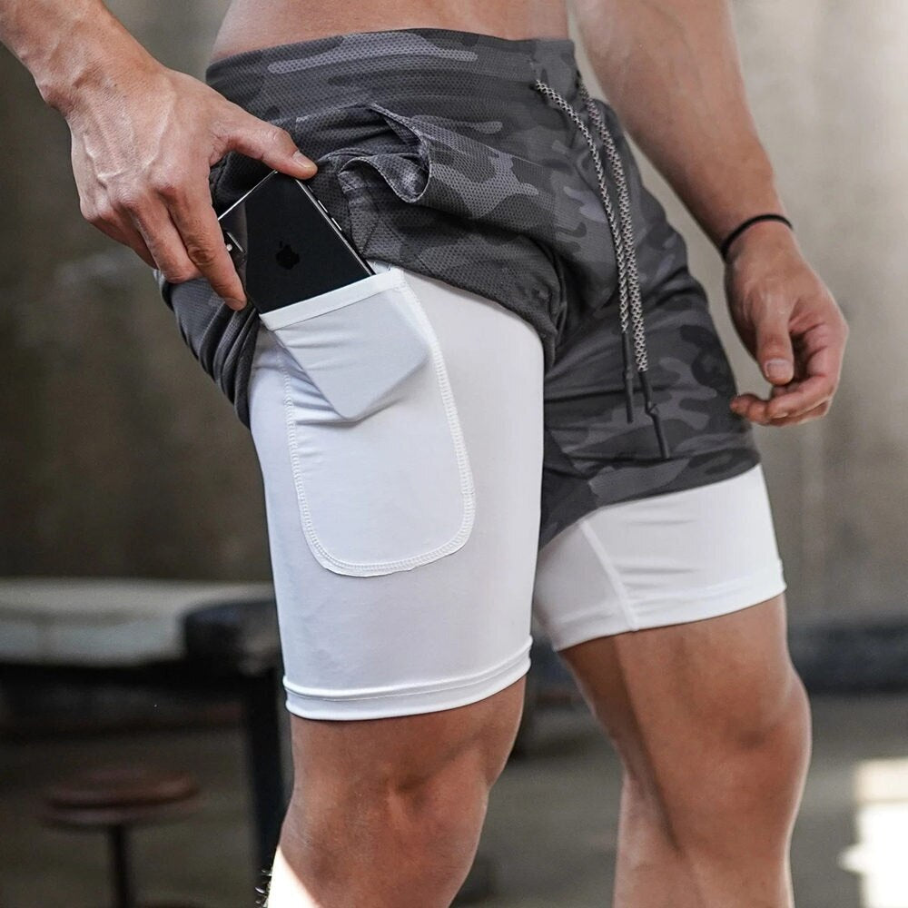 Running Shorts - Quick Dry - Drawstring - 2-in-1 Shorts - Men's Gym Shorts-Fashion Men Shorts Summer-Chaps of London-Chaps of London