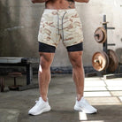 Running Shorts - Quick Dry - Drawstring - 2-in-1 Shorts - Men's Gym Shorts-Fashion Men Shorts Summer-Chaps of London-Yellow Camouflage-M-Chaps of London