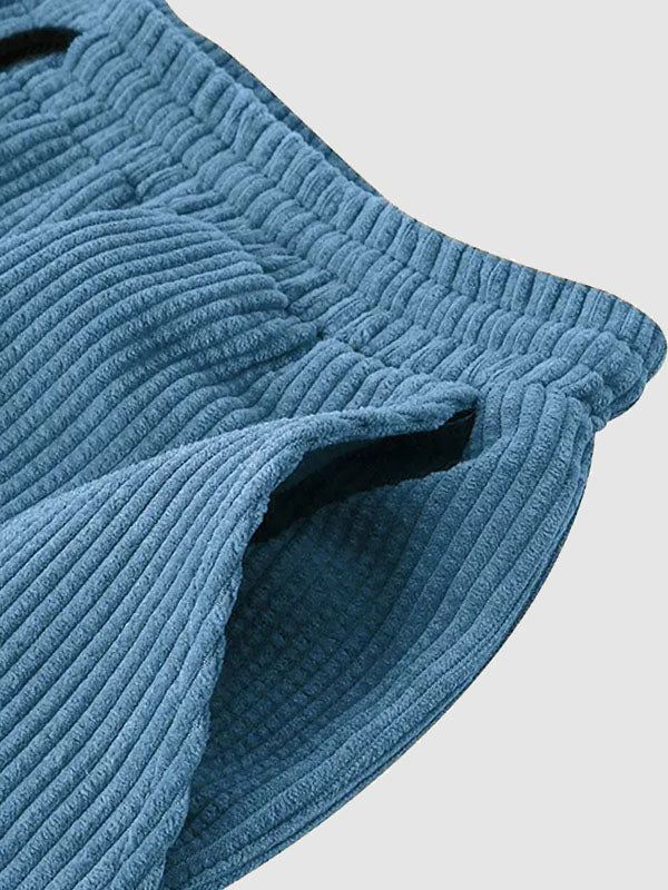 Shirt and Shorts Set | Corduroy | Short Sleeve | Two-Piece Set | Men's Co-Ord Set-Textured Polo Shirt and Short Set for Men-Chaps of London-Chaps of London
