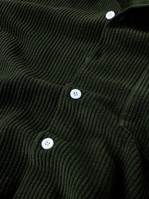 Shirt and Shorts Set | Corduroy | Short Sleeve | Two-Piece Set | Men's Co-Ord Set-Textured Polo Shirt and Short Set for Men-Chaps of London-Chaps of London