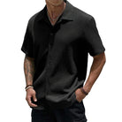 Short Sleeve Shirt | Casual | Loose Fit | Button-Up Shirt | Men's Shirts-Chaps of London-Black-S-Chaps of London