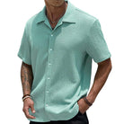 Short Sleeve Shirt | Casual | Loose Fit | Button-Up Shirt | Men's Shirts-Chaps of London-Green-S-Chaps of London