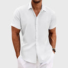 Short Sleeve Shirt - Lightweight - Collared - Button-Up Shirt - Men's Clothing-Men Shirt-Chaps of London-Chaps of London
